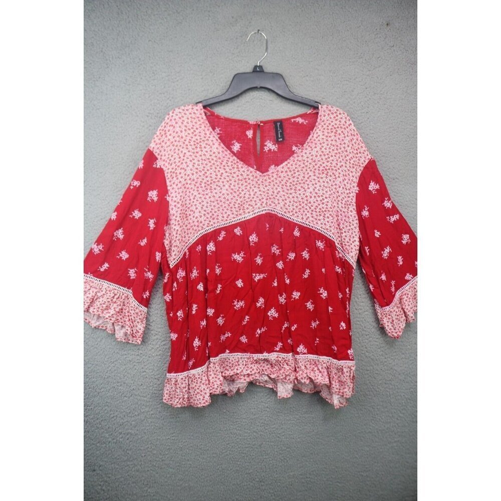 Sacred Threads 3/4 Belled Sleeve Blouse-Size S/M